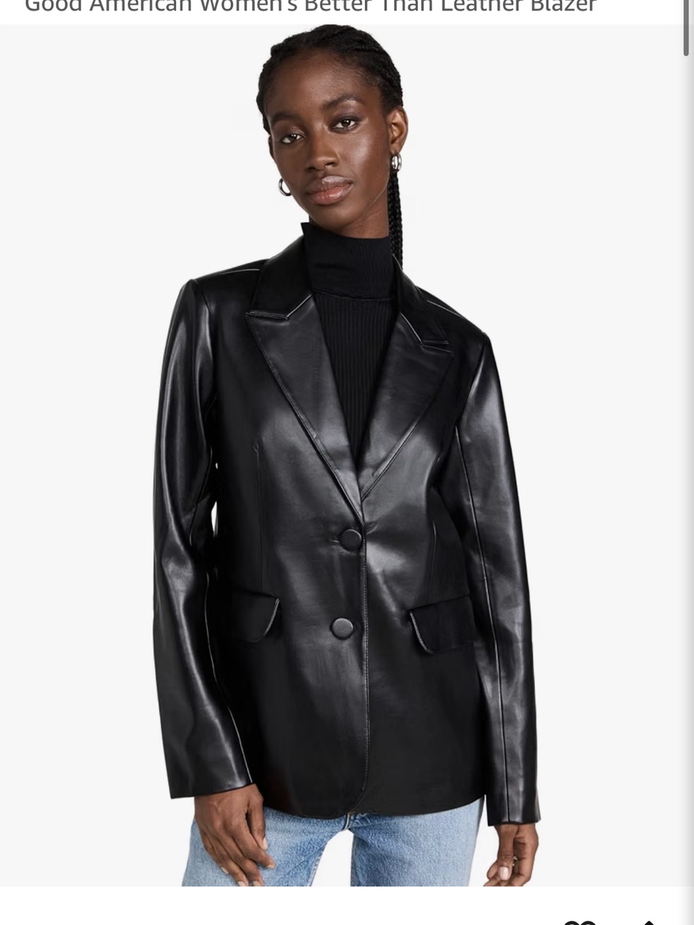Good American Women's Better Than Leather Black Blazer
